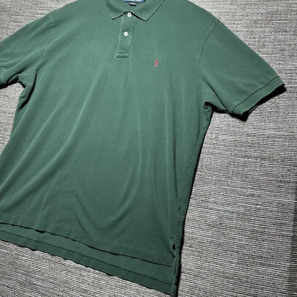 Polo by Ralph Lauren Shirt Men's 2XL Green Short Sleeve Casual